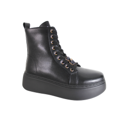 Botki Vinceza 66701 Skóra Czarne Lico