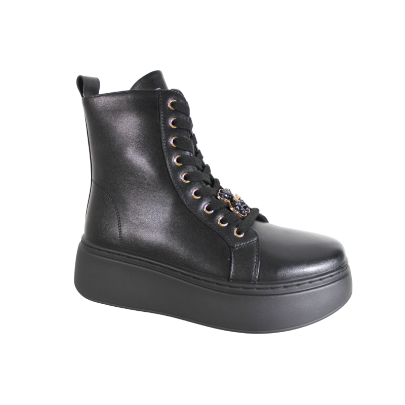 Botki Vinceza 66701 Skóra Czarne Lico