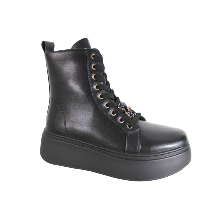 Botki Vinceza 66701 Skóra Czarne Lico