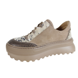 Sneakersy Maciejka 06562 Skóra Beż Zamsz