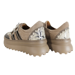 Sneakersy Maciejka 06562 Skóra Beż Zamsz
