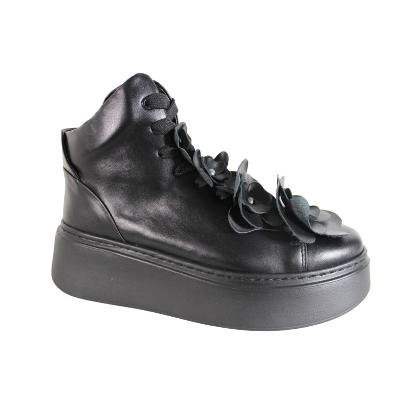 Sneakersy Carinii B9729 Skóra Czarne Lico