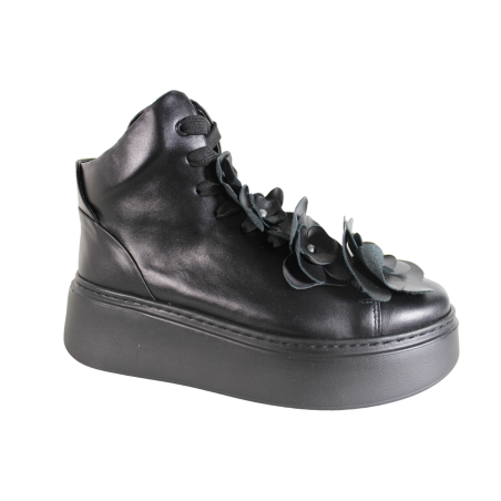 Sneakersy Carinii B9729 Skóra Czarne Lico