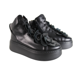 Sneakersy Carinii B9729 Skóra Czarne Lico