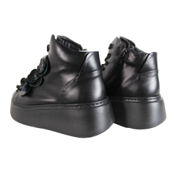 Sneakersy Carinii B9729 Skóra Czarne Lico