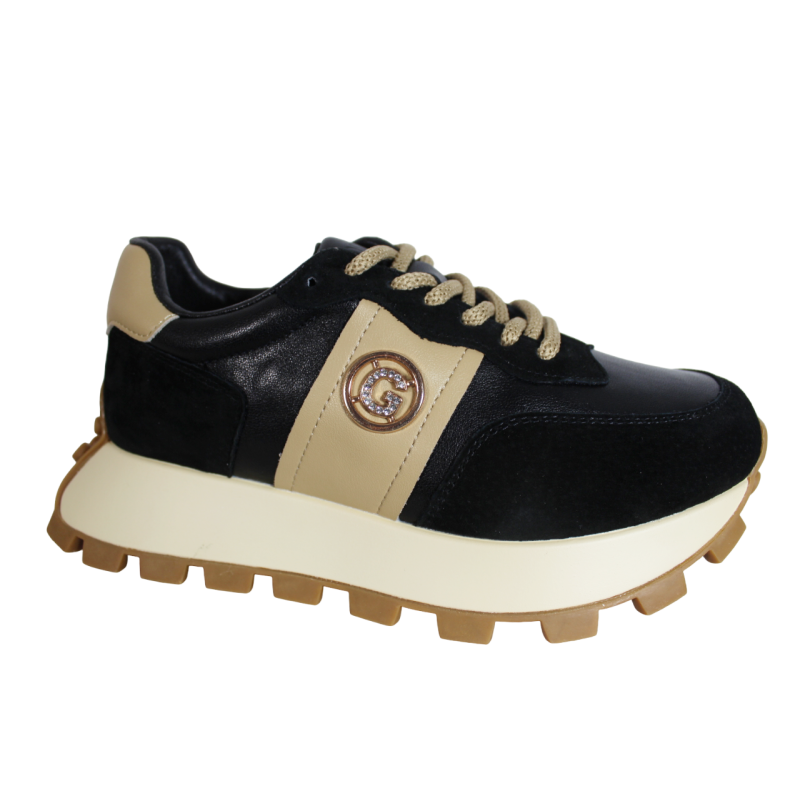 Sneakersy Goodin GD-XF-152 Skóra Czarny Zamsz