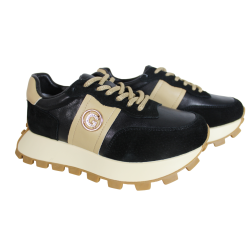 Sneakersy Goodin GD-XF-152 Skóra Czarny Zamsz