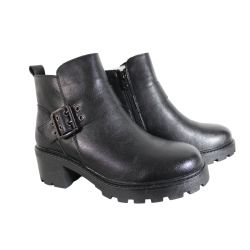 Botki Sergio Leone BT720-S Skóra Czarne Lico