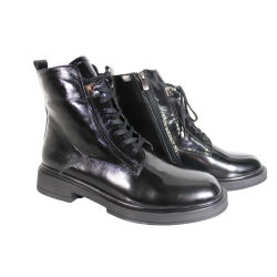 Botki Ravini H-3798 Skóra Czarny Lakier