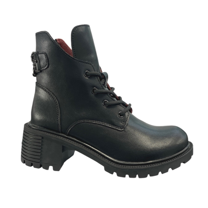 Botki Trapery Filippo DBT6491 Skóra Czarne Lico