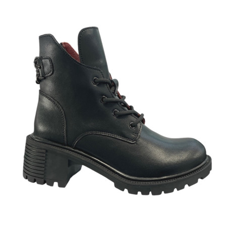 Botki Trapery Filippo DBT6491 Skóra Czarne Lico
