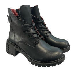 Botki Trapery Filippo DBT6491 Skóra Czarne Lico