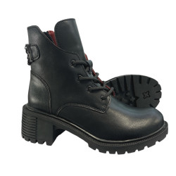 Botki Trapery Filippo DBT6491 Skóra Czarne Lico