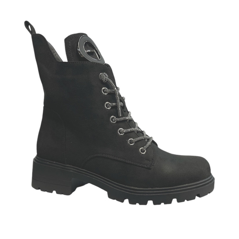 Botki Vinceza 16465 Czarny Zamsz