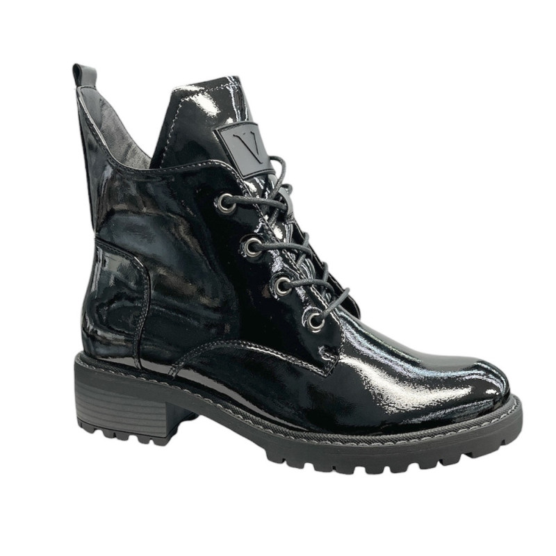 Botki VINCEZA 58136 Czarny Lakier