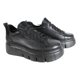 Sneakersy Nessi 24690 Skóra Czarne Lico