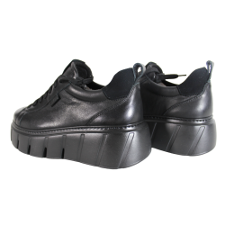 Sneakersy Nessi 24690 Skóra Czarne Lico
