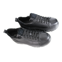 Sneakersy Nessi 24690 Skóra Czarne Lico