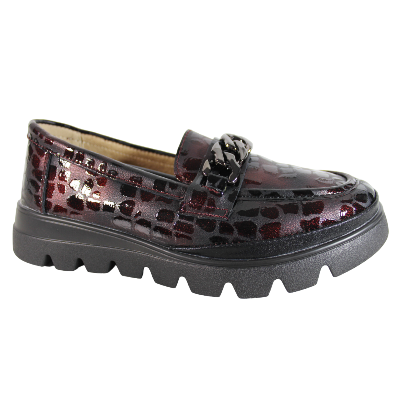 Półbuty Filippo DP6467 Skóra Bordo Lakier