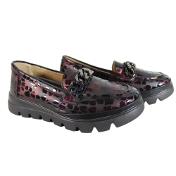 Półbuty Filippo DP6467 Skóra Bordo Lakier