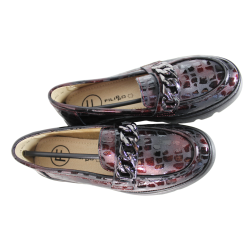 Półbuty Filippo DP6467 Skóra Bordo Lakier