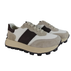 Sneakersy Filippo DP6498 Skóra Beż Zamsz