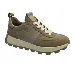 Sneakersy Chebello 4494 Skóra Beż Zamsz