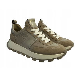 Sneakersy Chebello 4494 Skóra Beż Zamsz