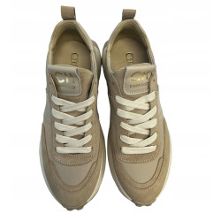 Sneakersy Chebello 4494 Skóra Beż Zamsz