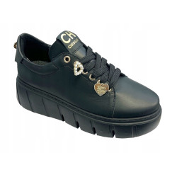 Sneakersy Chebello 4536 Skóra Czarne Lico