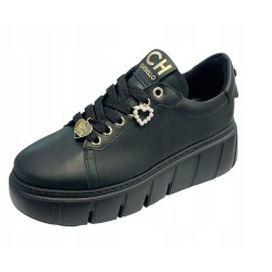Sneakersy Chebello 4536 Skóra Czarne Lico