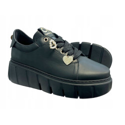 Sneakersy Chebello 4536 Skóra Czarne Lico