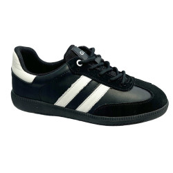 Półbuty Sneakersy Damskie Goodin GD-XF-146 Skóra Czarny Zamsz