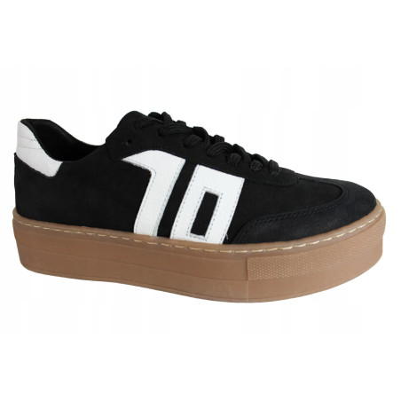 Sneakersy Kampa N1095S2 Skóra Czarny Zamsz