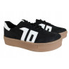 Sneakersy Kampa N1095S2 Skóra Czarny Zamsz