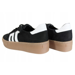Sneakersy Kampa N1095S2 Skóra Czarny Zamsz
