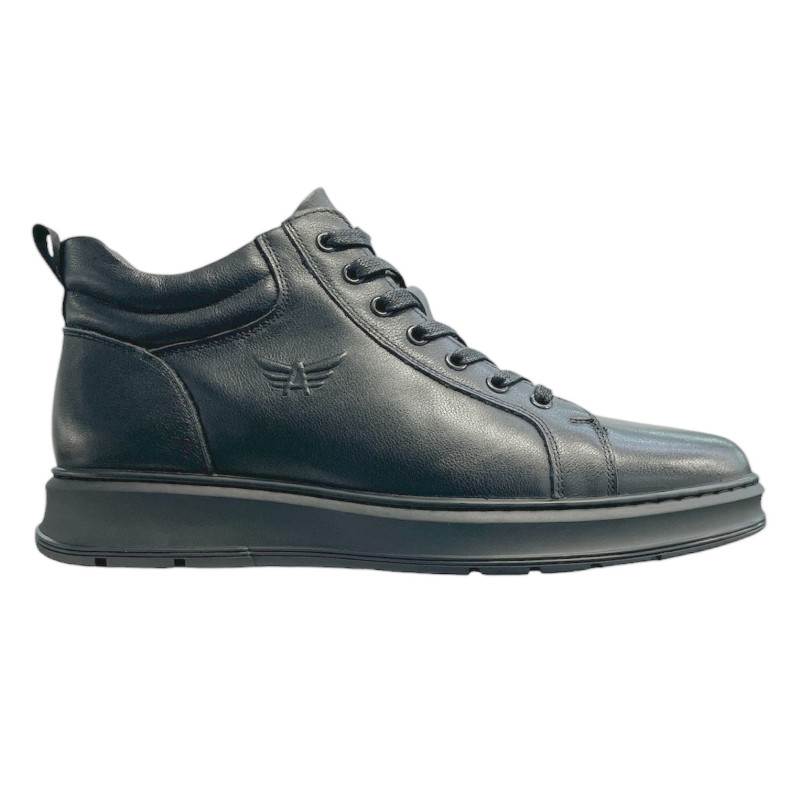 Sneakersy Męskie Andiamo W24391105 Skóra Czarne Lico
