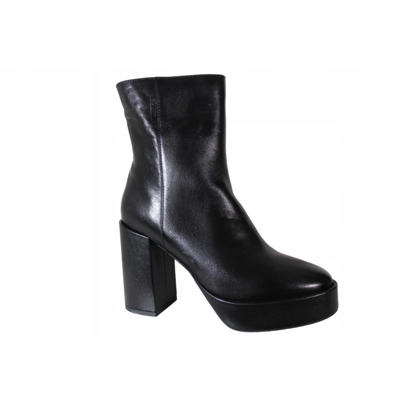 Botki Damskie Nessi 23521 R.37 Skóra Czarne Lico