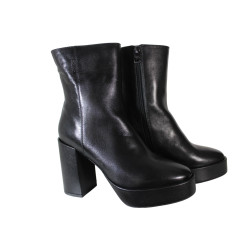 Botki Damskie Nessi 23521 R.37 Skóra Czarne Lico