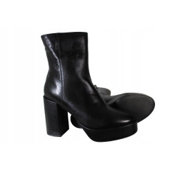 Botki Damskie Nessi 23521 R.37 Skóra Czarne Lico