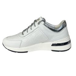 Sneakersy Damskie Nessi 20706 Skóra Białe Lico
