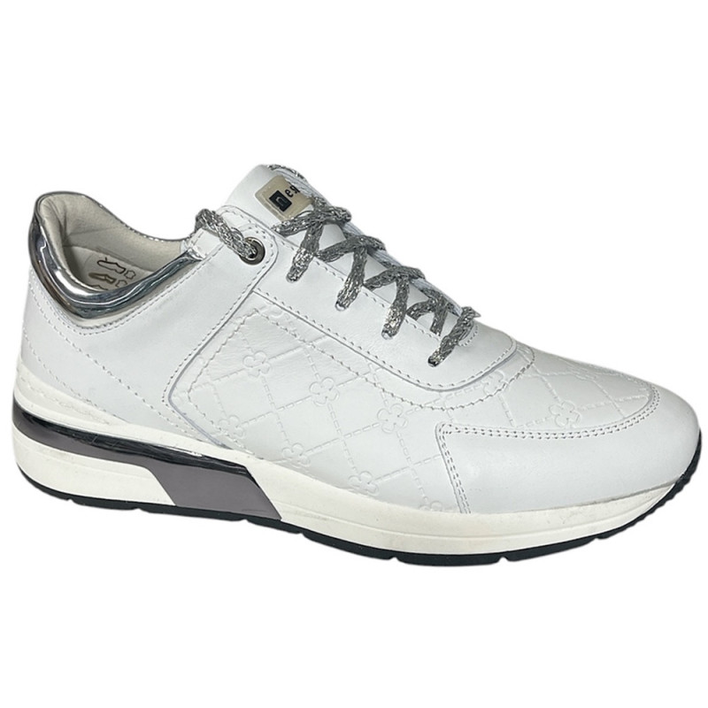 Sneakersy Damskie Nessi 20706 Skóra Białe Lico