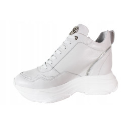 Sneakersy Damskie Carinii B9061 Skóra Białe Lico