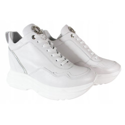 Sneakersy Damskie Carinii B9061 Skóra Białe Lico