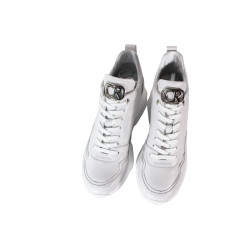 Sneakersy Damskie Carinii B9061 Skóra Białe Lico