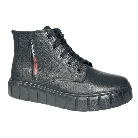 Botki Damskie Sokolski Z21-410 Skóra Czarne Lico