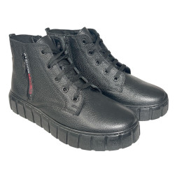 Botki Damskie Sokolski Z21-410 Skóra Czarne Lico