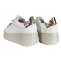Sneakersy Półbuty Damskie Karino 5066 Skóra Białe Lico
