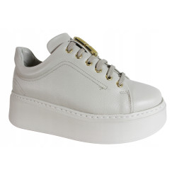 Sneakersy Półbuty Karino 5062 Skóra Beż Lico