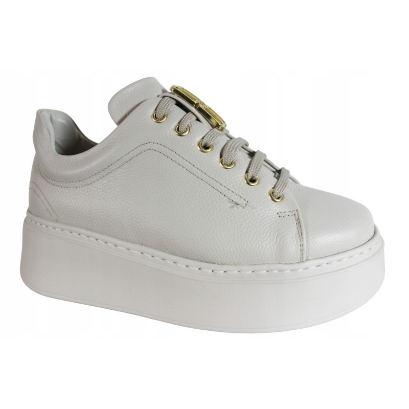 Sneakersy Półbuty Karino 5062 Skóra Beż Lico